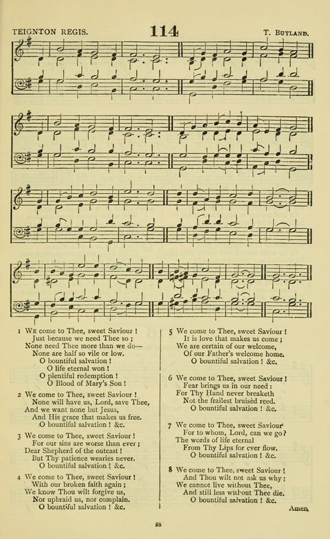 The Durham Mission Tune Book: with supplement, containting one hundred and fifty-nine hymn tunes, chants and litanies for the durham mission hymn-book (2nd ed.) page 93