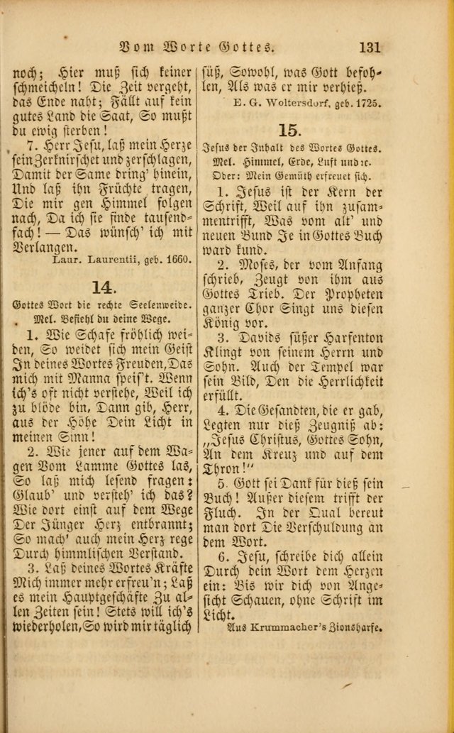 Die Psalmen Davids: nebst einer Sammlung Geistlicher lieder für Oeffentlichen und Privat-Gottesdienst page 131