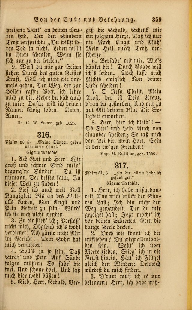 Die Psalmen Davids: nebst einer Sammlung Geistlicher lieder für Oeffentlichen und Privat-Gottesdienst page 361