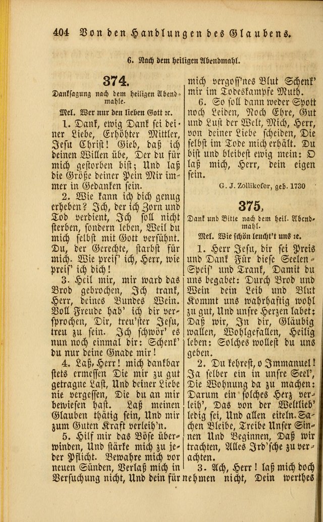 Die Psalmen Davids: nebst einer Sammlung Geistlicher lieder für Oeffentlichen und Privat-Gottesdienst page 406