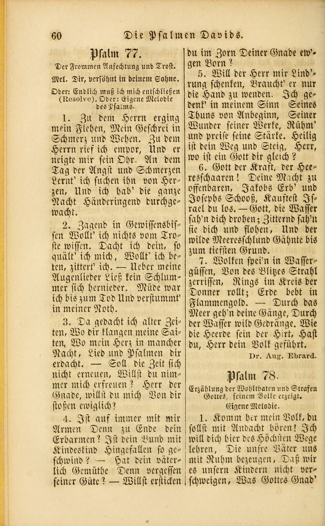 Die Psalmen Davids: nebst einer Sammlung Geistlicher lieder für Oeffentlichen und Privat-Gottesdienst page 60