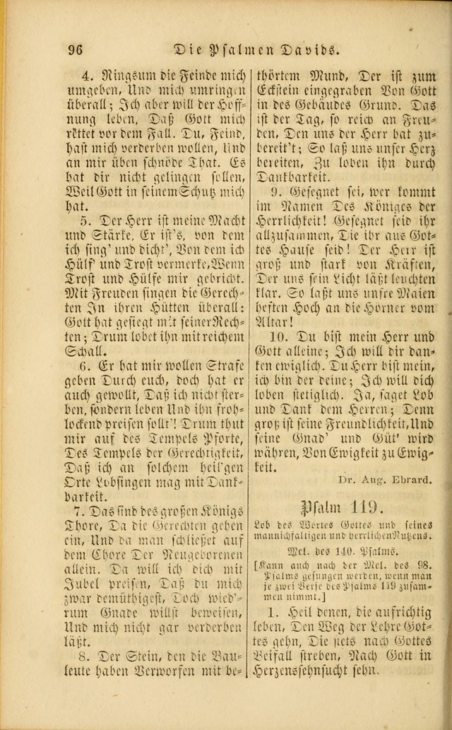 Die Psalmen Davids: nebst einer Sammlung Geistlicher lieder für Oeffentlichen und Privat-Gottesdienst page 96