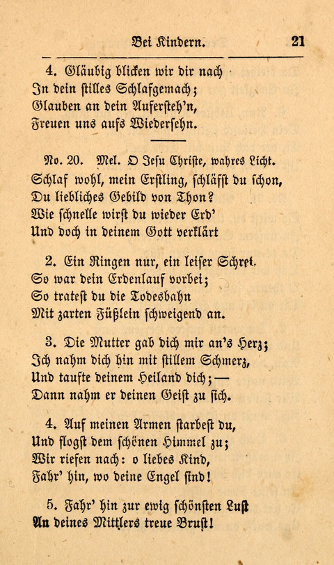 Der Sänger am Grabe: Eine Auswahl Lieder zum Gebrauch bei Leichen-Begängnissen, wie auch Trost-Lieder für Solche, die um geliebte Todte trauern page 17