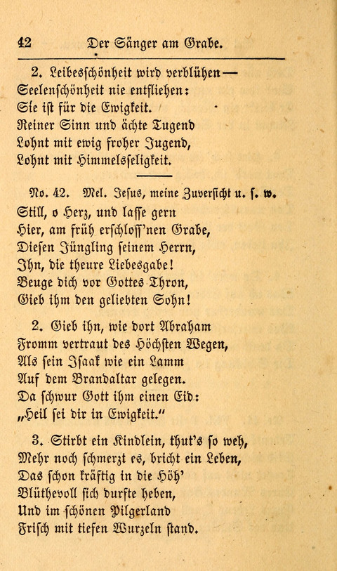 Der Sänger am Grabe: Eine Auswahl Lieder zum Gebrauch bei Leichen-Begängnissen, wie auch Trost-Lieder für Solche, die um geliebte Todte trauern page 38