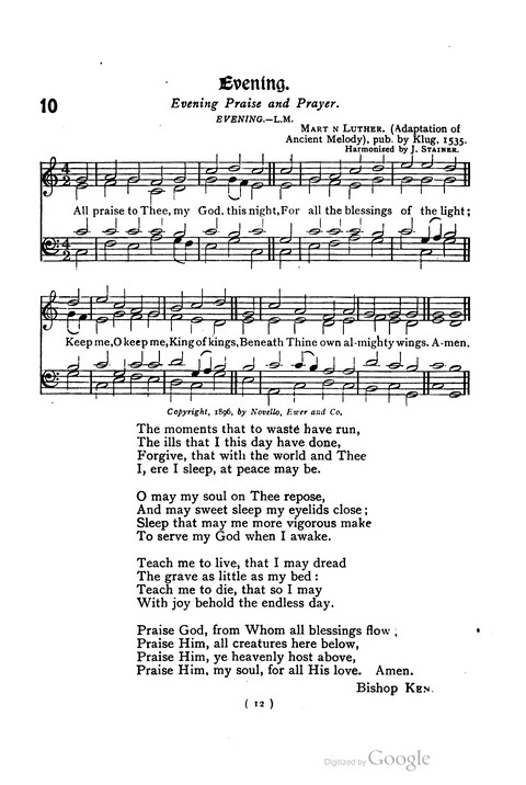 The Day School Hymn Book: with tunes (New and enlarged edition) page 12