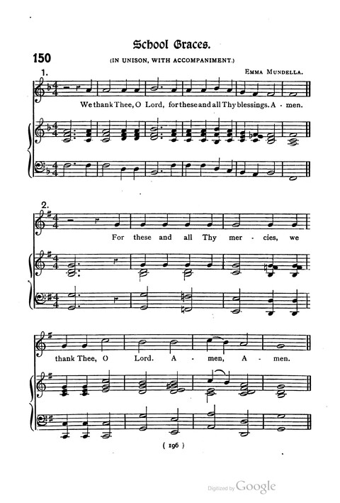 The Day School Hymn Book: with tunes (New and enlarged edition) page 196