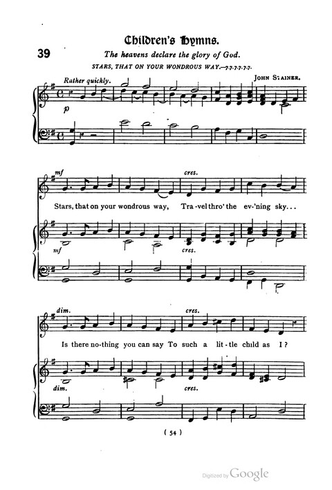 The Day School Hymn Book: with tunes (New and enlarged edition) page 54