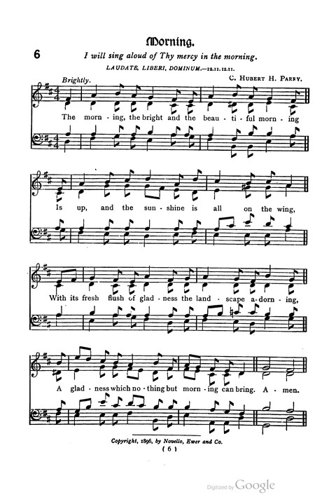 The Day School Hymn Book: with tunes (New and enlarged edition) page 6