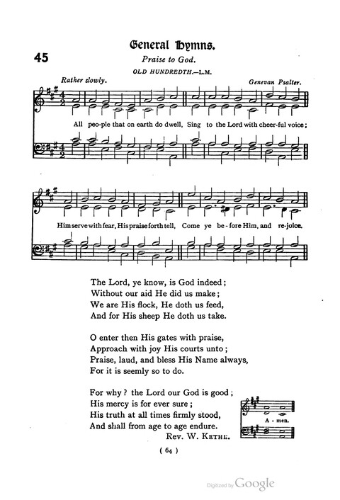 The Day School Hymn Book: with tunes (New and enlarged edition) page 64