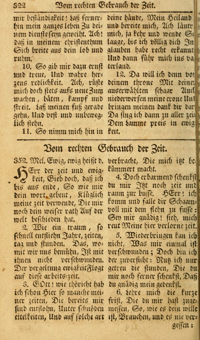 Das Geistliche Saitenspiel: oder, Eine Sammlung auserlesener, erbaulicher, geistreicher Lieder zum Gebrauch aller Gottliebenden Seelen, insonderheit für dei Gemeinen der Evangelischen... (1st Aufl.) page 322