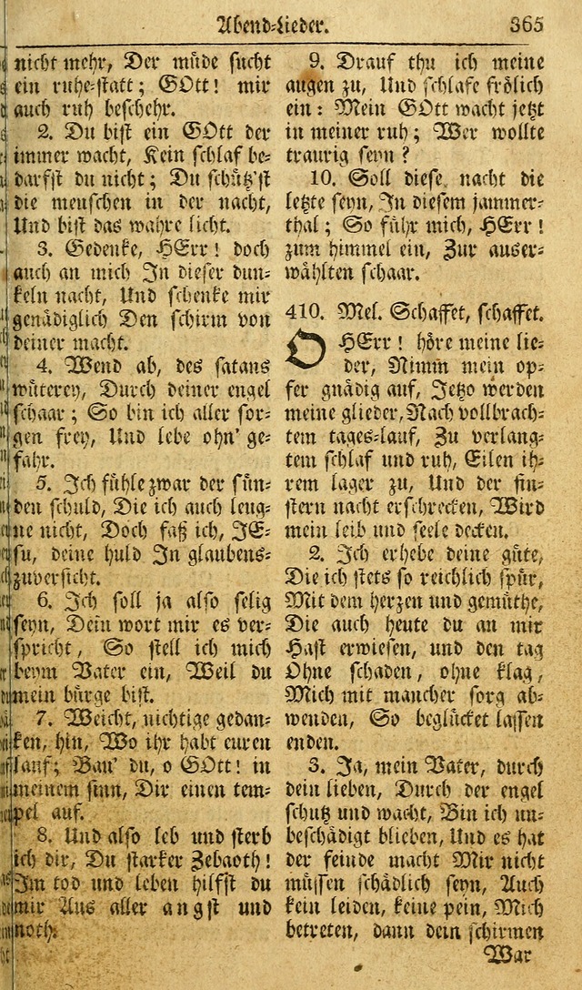 Das Geistliche Saitenspiel: oder, Eine Sammlung auserlesener, erbaulicher, geistreicher Lieder zum Gebrauch aller Gottliebenden Seelen, insonderheit für dei Gemeinen der Evangelischen... (1st Aufl.) page 365