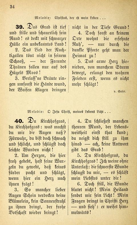 Des "Heils Vollendung": eine Sammlung von Sterbe-, Begräbniß- und Trostliedern für evangelische Christen page 34