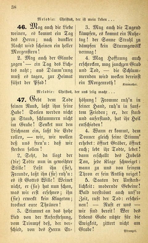 Des "Heils Vollendung": eine Sammlung von Sterbe-, Begräbniß- und Trostliedern für evangelische Christen page 38