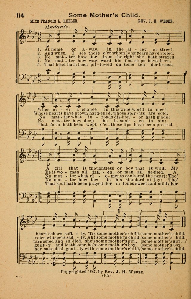 The Evangelist No. 3: for revival, praise and prayer meetings or Sunday schools  (Music edition) page 102