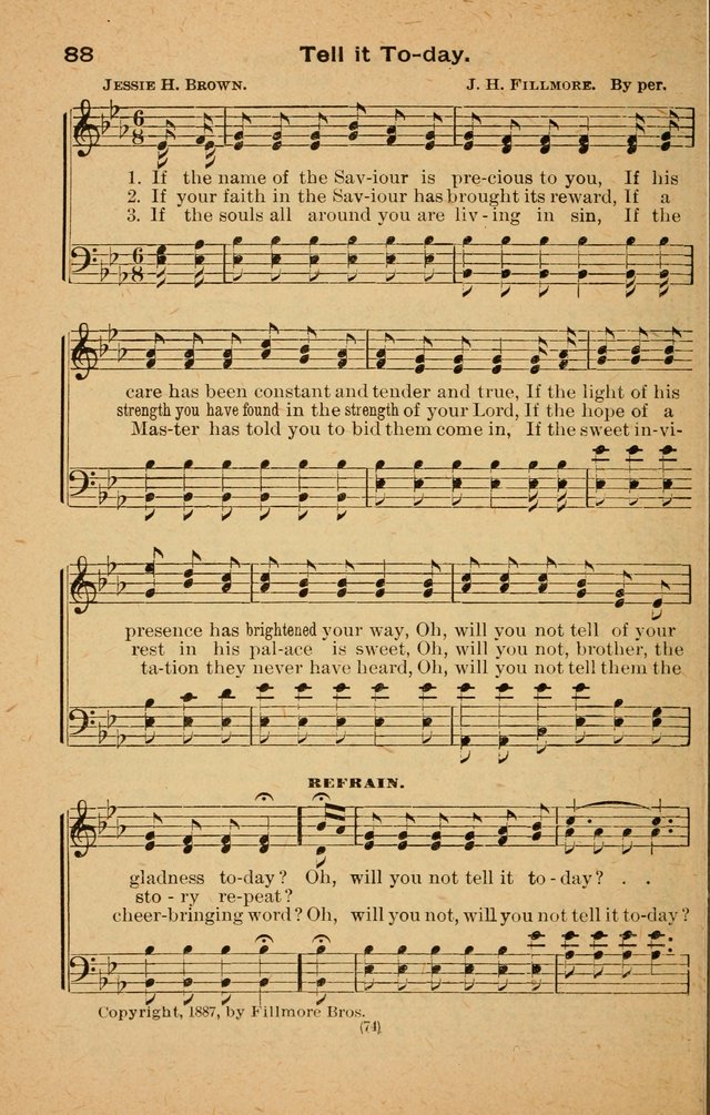 The Evangelist No. 3: for revival, praise and prayer meetings or Sunday schools  (Music edition) page 74