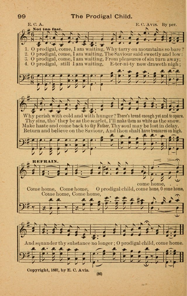 The Evangelist No. 3: for revival, praise and prayer meetings or Sunday schools  (Music edition) page 86