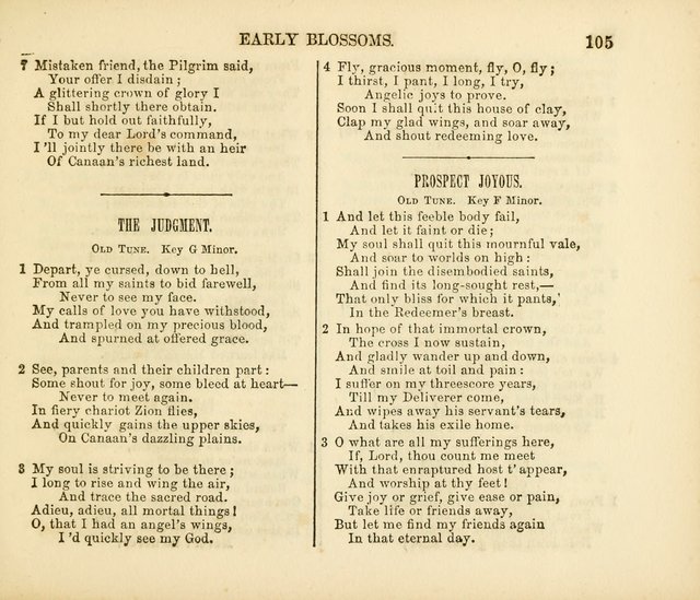 Early Blossoms: a collection of music for Sabbath schools, with rudiments page 105