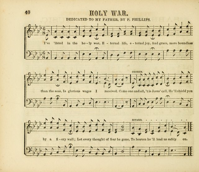 Early Blossoms: a collection of music for Sabbath schools, with rudiments page 40