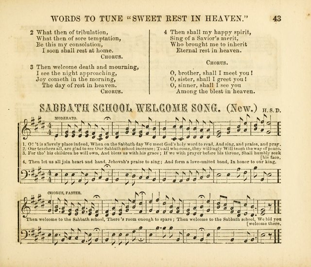 Early Blossoms: a collection of music for Sabbath schools, with rudiments page 43
