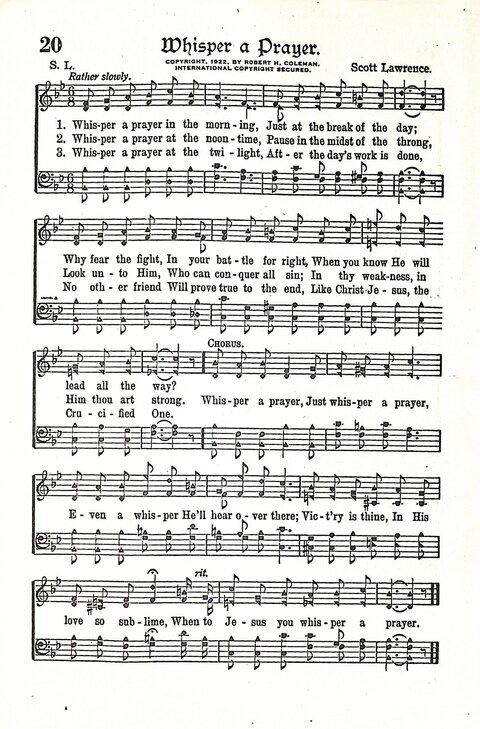 Evangel Bells: comprising the very best gospel songs and standard hymns for revival meetings and all church services page 21