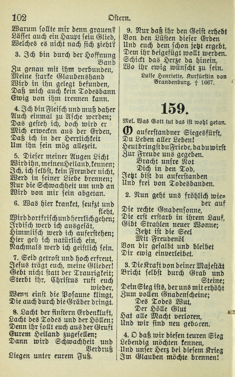 Evangelisches Gesangbuch. Nach Zustimmung der Provinszialsznode vom Jahre 1884 zur Einfürung in der Provinz Brandenburg mit Genehmigung des Evangelischen Oberkirchenrats page 102