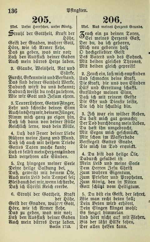 Evangelisches Gesangbuch. Nach Zustimmung der Provinszialsznode vom Jahre 1884 zur Einfürung in der Provinz Brandenburg mit Genehmigung des Evangelischen Oberkirchenrats page 136