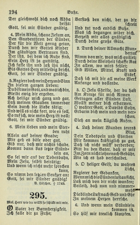 Evangelisches Gesangbuch. Nach Zustimmung der Provinszialsznode vom Jahre 1884 zur Einfürung in der Provinz Brandenburg mit Genehmigung des Evangelischen Oberkirchenrats page 196