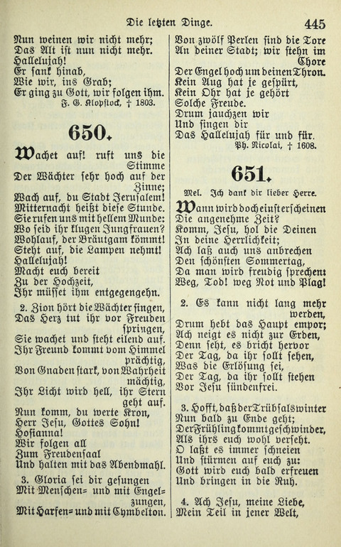 Evangelisches Gesangbuch. Nach Zustimmung der Provinszialsznode vom Jahre 1884 zur Einfürung in der Provinz Brandenburg mit Genehmigung des Evangelischen Oberkirchenrats page 447