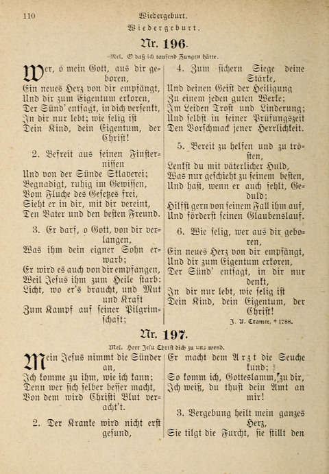 Evangelisches Gesangbuch: für die deutschen Congregational-Gemeinden von Nork-Amerika page 110