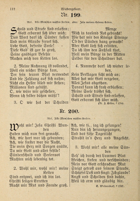 Evangelisches Gesangbuch: für die deutschen Congregational-Gemeinden von Nork-Amerika page 112