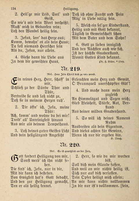 Evangelisches Gesangbuch: für die deutschen Congregational-Gemeinden von Nork-Amerika page 124