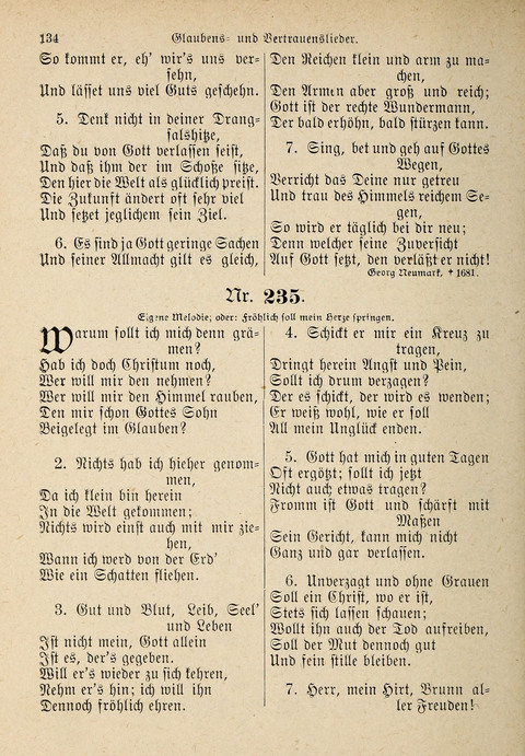 Evangelisches Gesangbuch: für die deutschen Congregational-Gemeinden von Nork-Amerika page 134