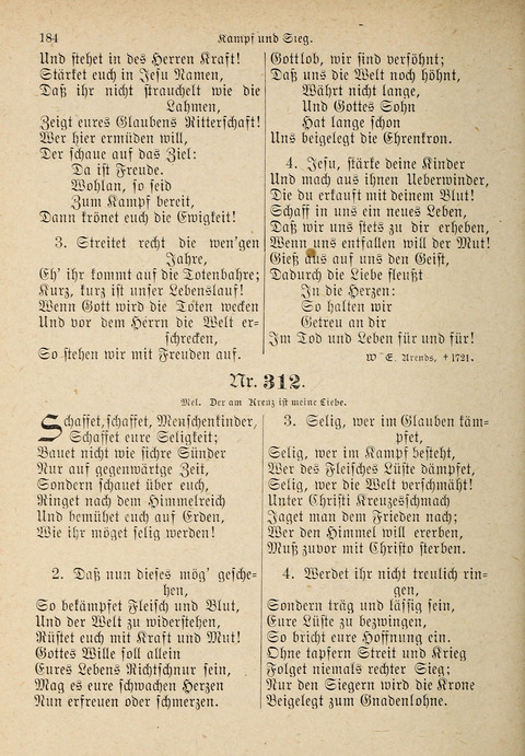 Evangelisches Gesangbuch: für die deutschen Congregational-Gemeinden von Nork-Amerika page 184