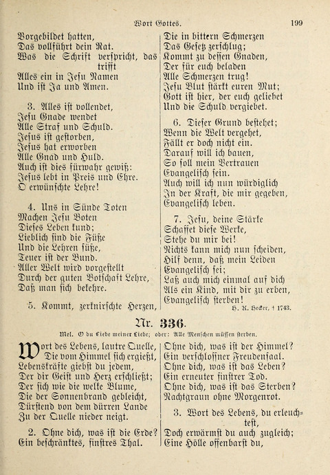 Evangelisches Gesangbuch: für die deutschen Congregational-Gemeinden von Nork-Amerika page 199