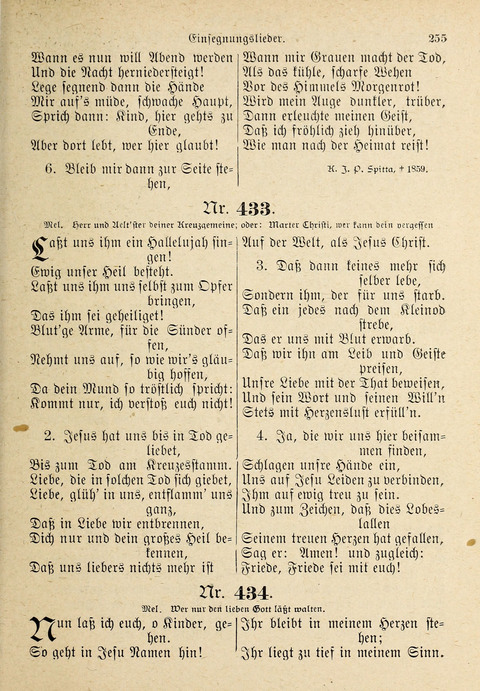 Evangelisches Gesangbuch: für die deutschen Congregational-Gemeinden von Nork-Amerika page 255