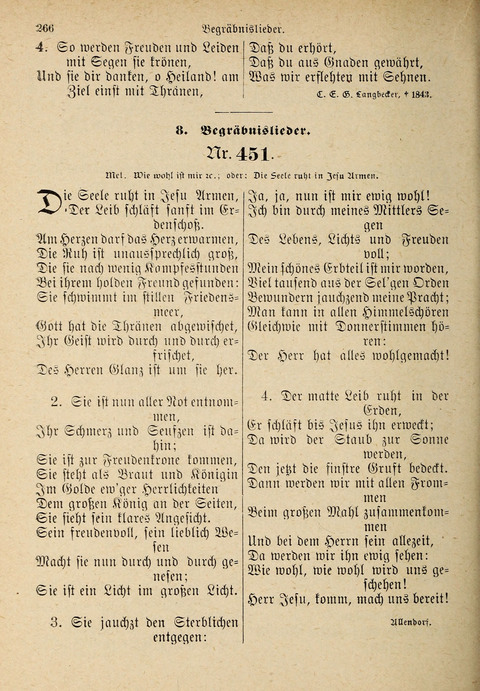 Evangelisches Gesangbuch: für die deutschen Congregational-Gemeinden von Nork-Amerika page 266