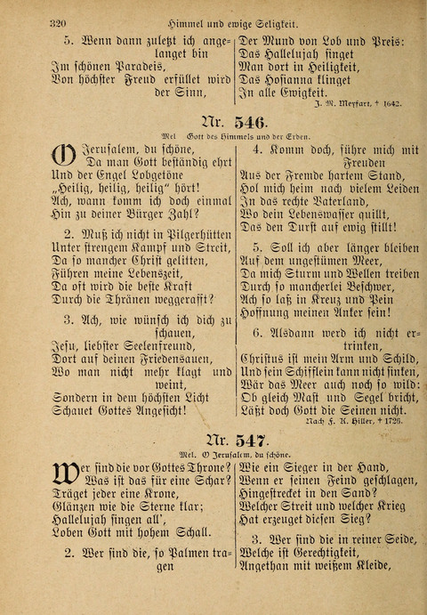 Evangelisches Gesangbuch: für die deutschen Congregational-Gemeinden von Nork-Amerika page 320