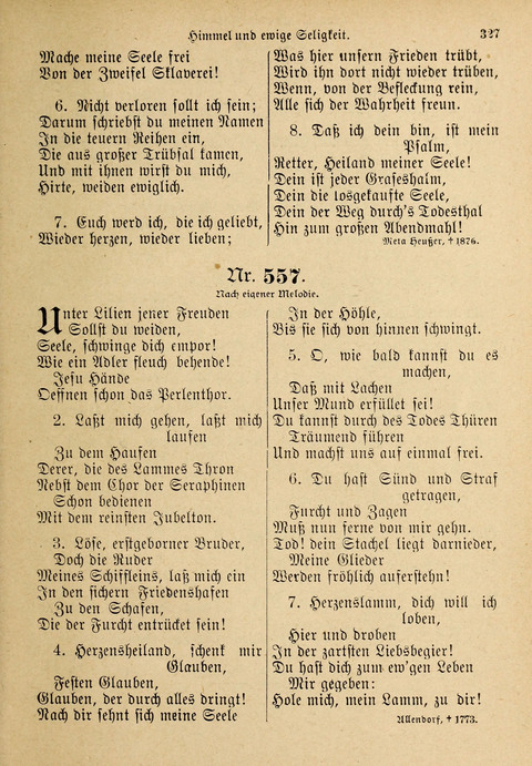 Evangelisches Gesangbuch: für die deutschen Congregational-Gemeinden von Nork-Amerika page 327