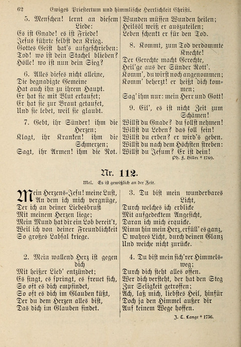 Evangelisches Gesangbuch: für die deutschen Congregational-Gemeinden von Nork-Amerika page 62