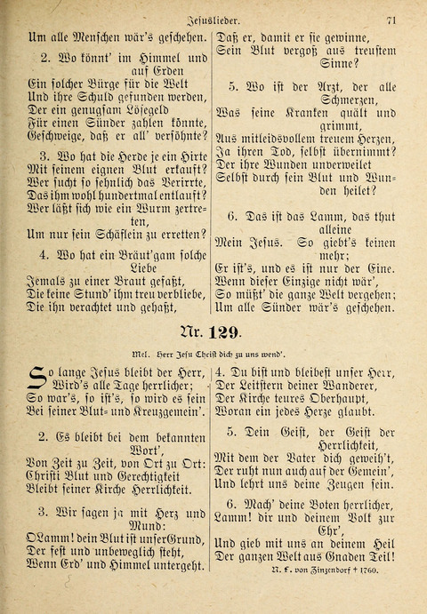 Evangelisches Gesangbuch: für die deutschen Congregational-Gemeinden von Nork-Amerika page 71