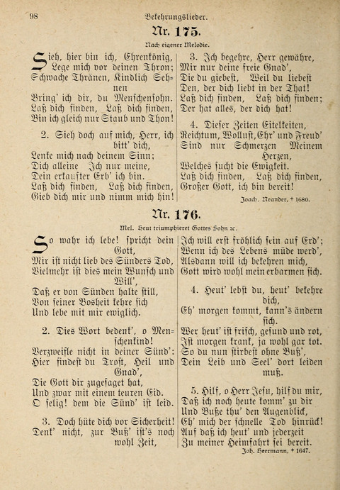 Evangelisches Gesangbuch: für die deutschen Congregational-Gemeinden von Nork-Amerika page 98