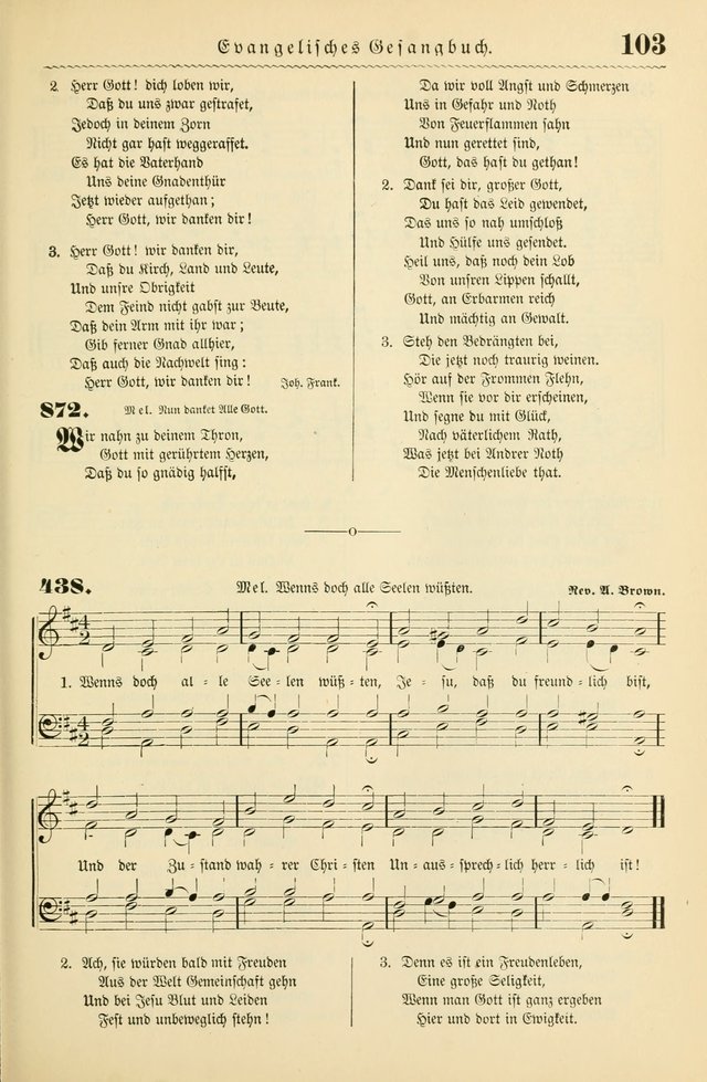 Evangelisches Gesangbuch mit vierstimmigen Melodien: für den öffentlichen und häuslichen Gottesdienst page 103
