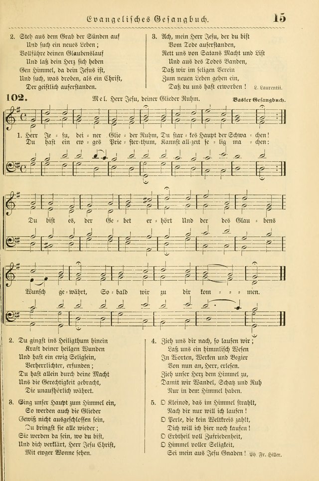 Evangelisches Gesangbuch mit vierstimmigen Melodien: für den öffentlichen und häuslichen Gottesdienst page 15