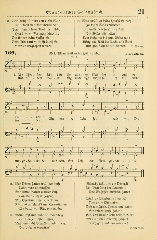 Evangelisches Gesangbuch mit vierstimmigen Melodien: für den öffentlichen und häuslichen Gottesdienst page 21