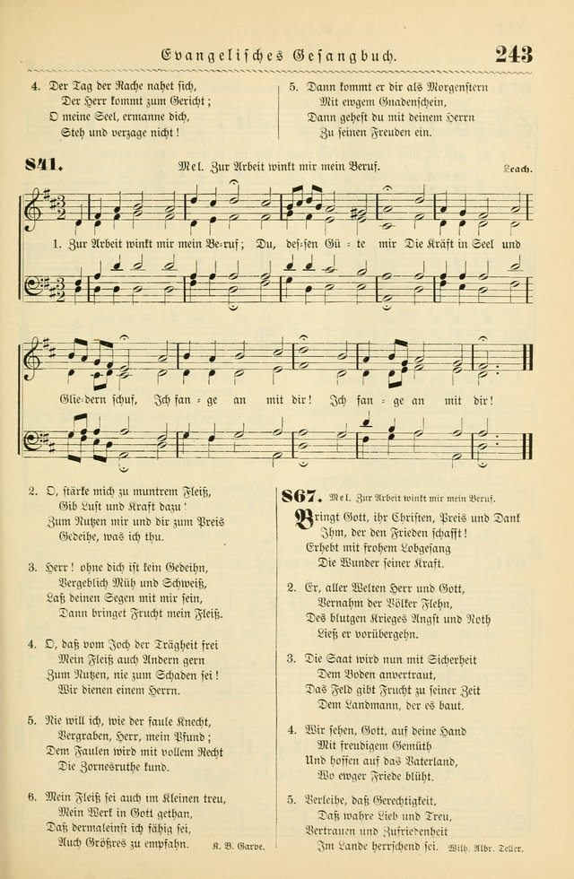 Evangelisches Gesangbuch mit vierstimmigen Melodien: für den öffentlichen und häuslichen Gottesdienst page 243