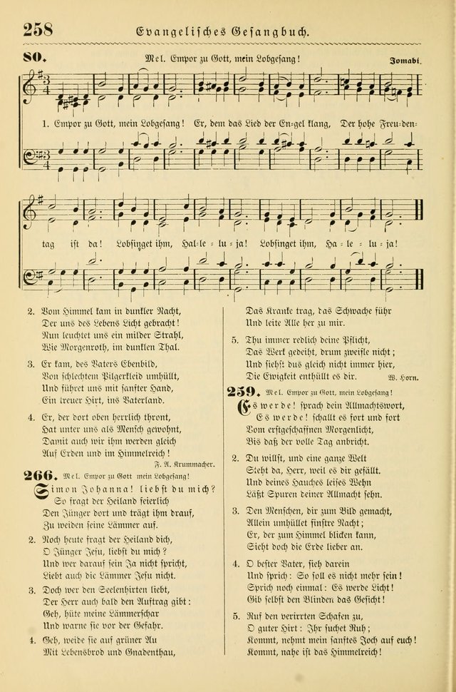 Evangelisches Gesangbuch mit vierstimmigen Melodien: für den öffentlichen und häuslichen Gottesdienst page 258