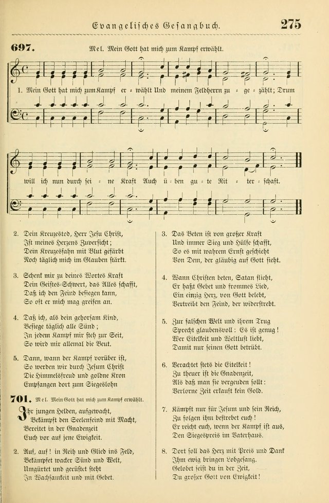 Evangelisches Gesangbuch mit vierstimmigen Melodien: für den öffentlichen und häuslichen Gottesdienst page 275