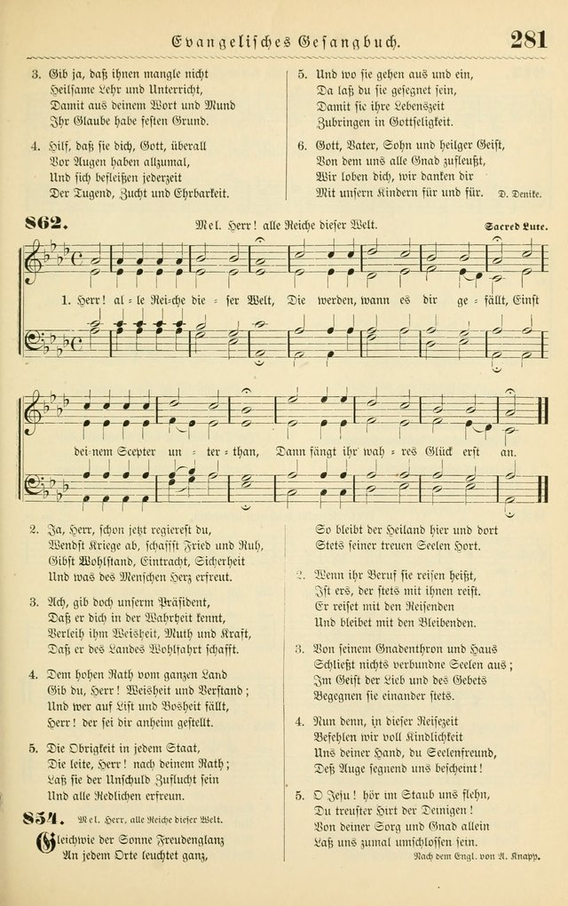 Evangelisches Gesangbuch mit vierstimmigen Melodien: für den öffentlichen und häuslichen Gottesdienst page 281