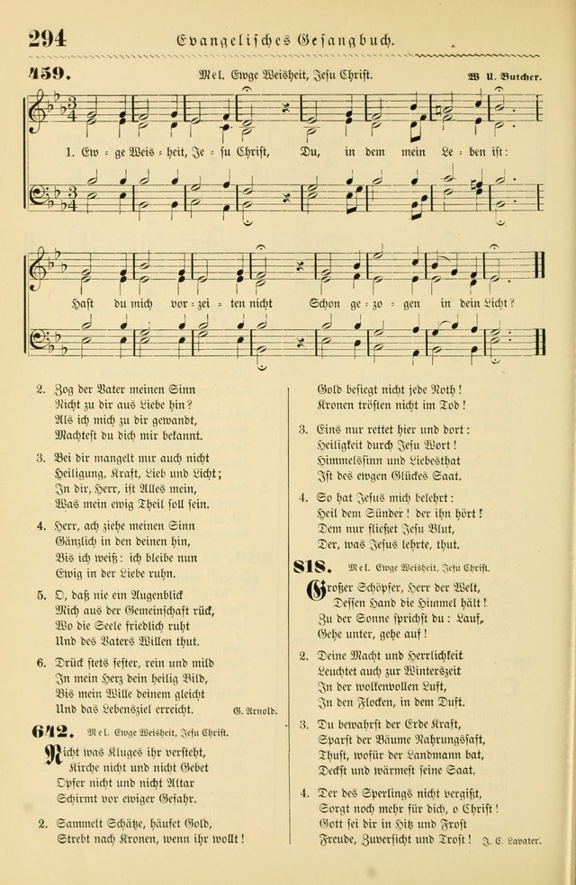Evangelisches Gesangbuch mit vierstimmigen Melodien: für den öffentlichen und häuslichen Gottesdienst page 294