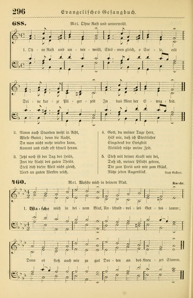 Evangelisches Gesangbuch mit vierstimmigen Melodien: für den öffentlichen und häuslichen Gottesdienst page 296